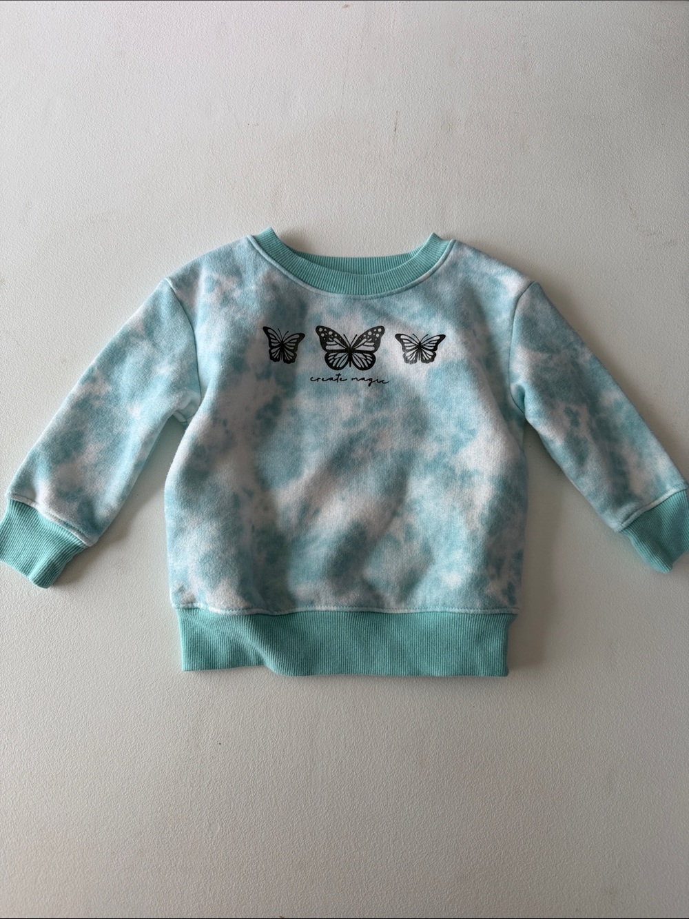 jumping beans - Kids Aqua Tie-Dye Butterfly Sweatshirt